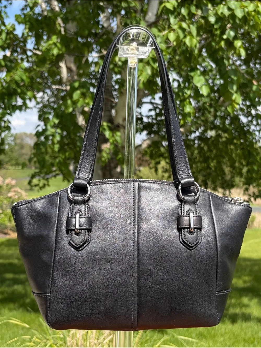 Coach Small Chelsea Black Leather Shoulder Bag Like New